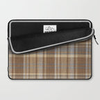 Beige Brown Tartan Plaid Pattern Laptop Sleeve Gallery Image 2