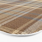 Beige Brown Tartan Plaid Pattern Bath Mat Gallery Image 3