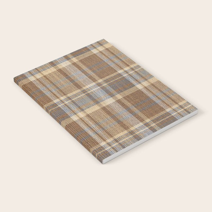 Beige Brown Tartan Plaid Pattern Notebook Gallery Image 1