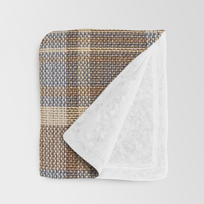 Beige Brown Tartan Plaid Pattern Throw Blanket Gallery Image 3