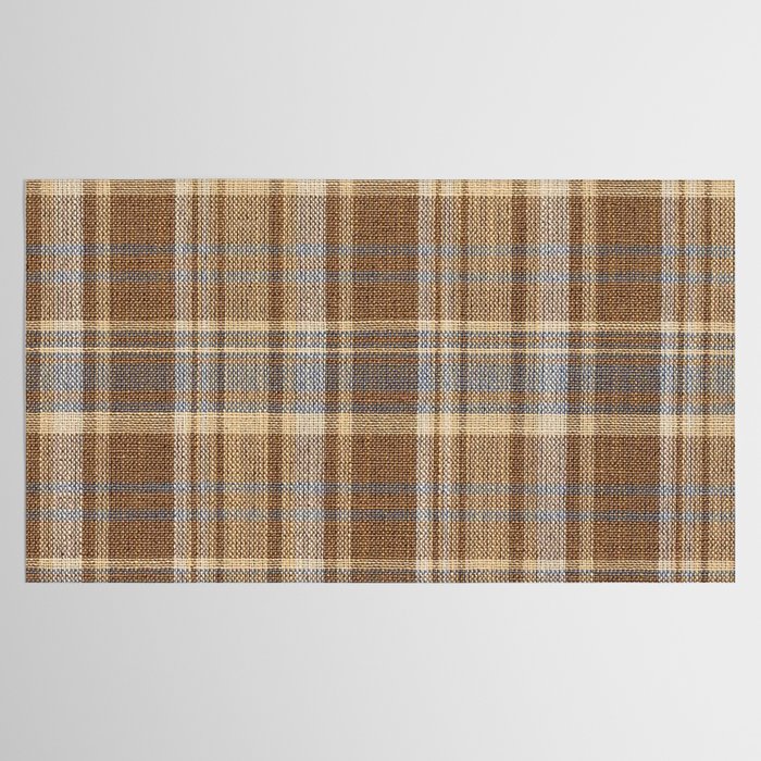 Beige Brown Tartan Plaid Pattern Tablecloth Gallery Image 2