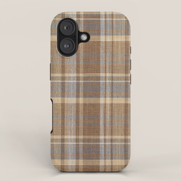 Beige Brown Tartan Plaid Pattern iPhone Case Gallery Image 1