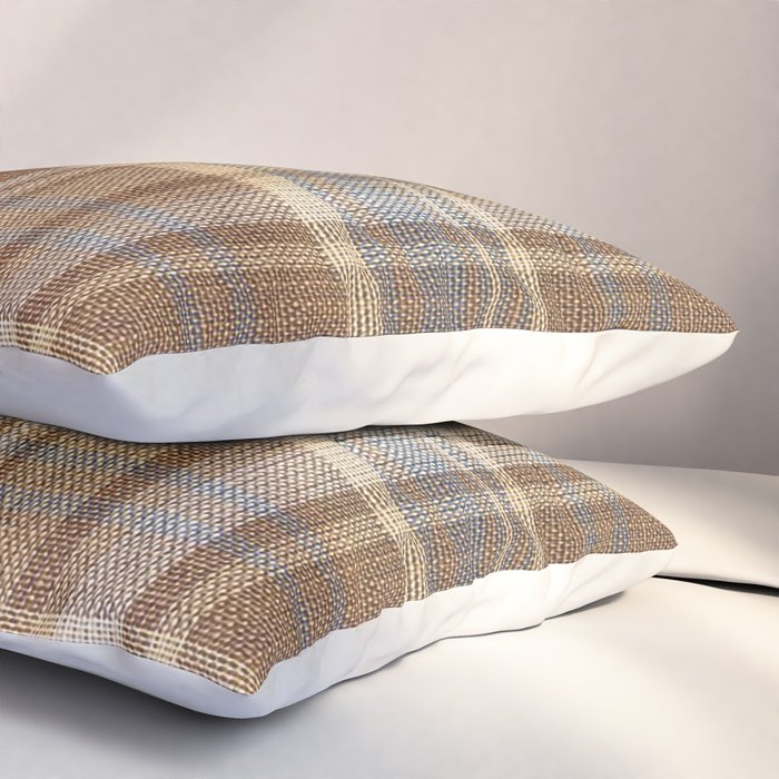 Beige Brown Tartan Plaid Pattern Pillow Sham Gallery Image 3