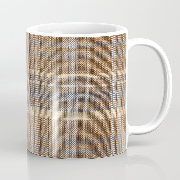 Beige Brown Tartan Plaid Pattern Coffee Mug Gallery Image 1