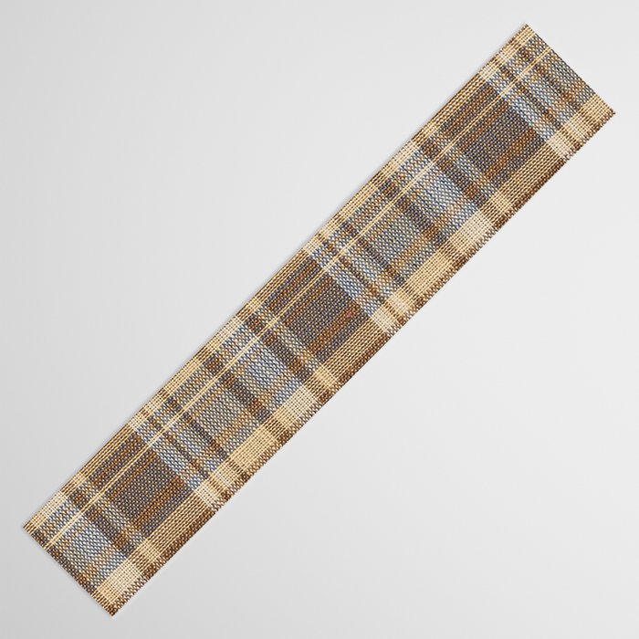 Beige Brown Tartan Plaid Pattern Table Runner Gallery Image 3