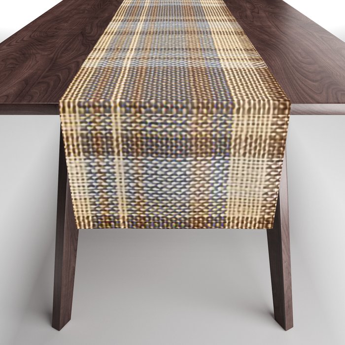Beige Brown Tartan Plaid Pattern Table Runner Gallery Image 1