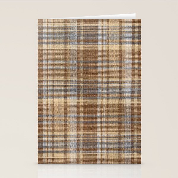 Beige Brown Tartan Plaid Pattern Stationery Card Gallery Image 1