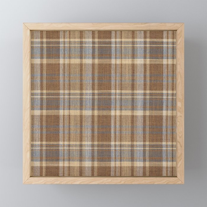 Beige Brown Tartan Plaid Pattern Mini Art Print Gallery Image 1