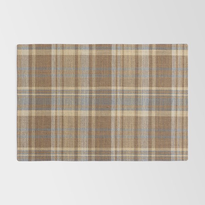 Beige Brown Tartan Plaid Pattern Rug Gallery Image 2