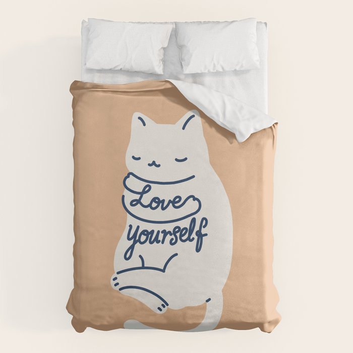 Love Yourself Cat Duvet Cover Gallery Image 1
