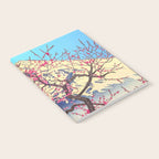 Growing before the Mountain-God - Summer Tree, Lake & Mountain Ukiyoe Nature Landscape in Blue & Pinkn Notebook Gallery Image 2