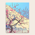 Growing before the Mountain-God - Summer Tree, Lake & Mountain Ukiyoe Nature Landscape in Blue & Pinkn Notebook Gallery Image 4
