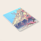 Growing before the Mountain-God - Summer Tree, Lake & Mountain Ukiyoe Nature Landscape in Blue & Pinkn Notebook Gallery Image 3