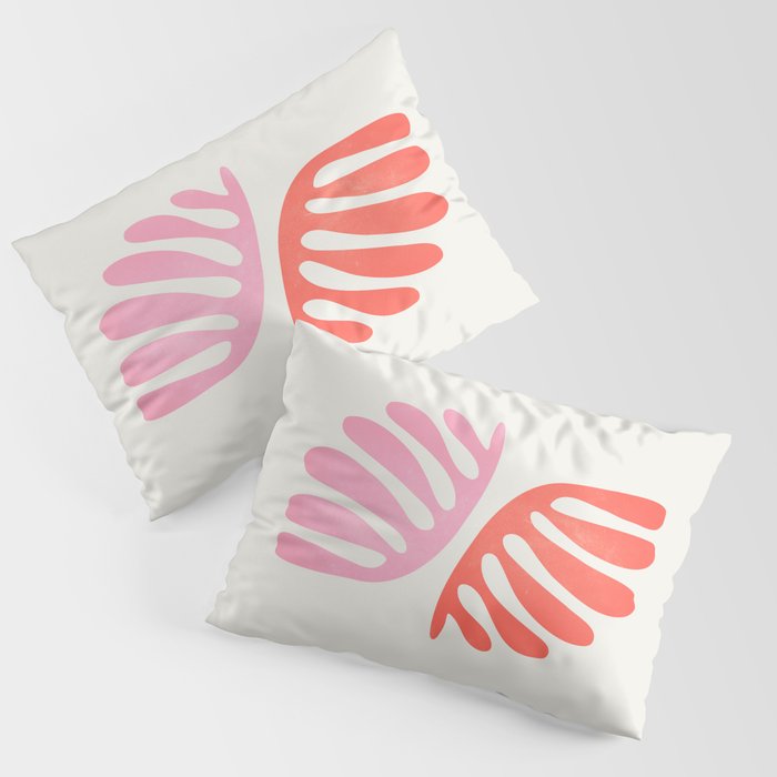 Peach & Orange: Wild Leaf | Matisse Foliage Paper Cutouts 03 Pillow Sham Gallery Image 3