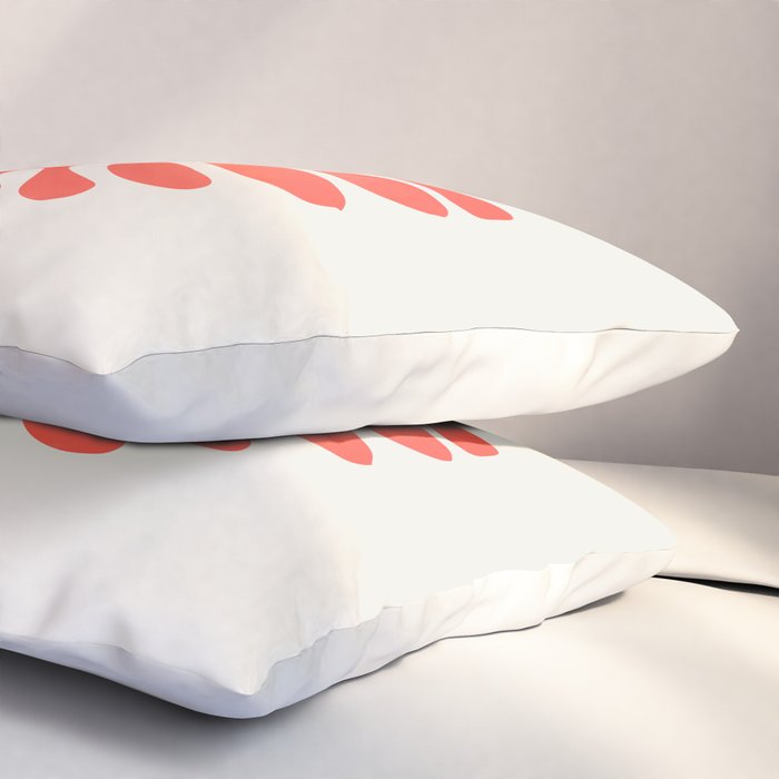 Peach & Orange: Wild Leaf | Matisse Foliage Paper Cutouts 03 Pillow Sham Gallery Image 3