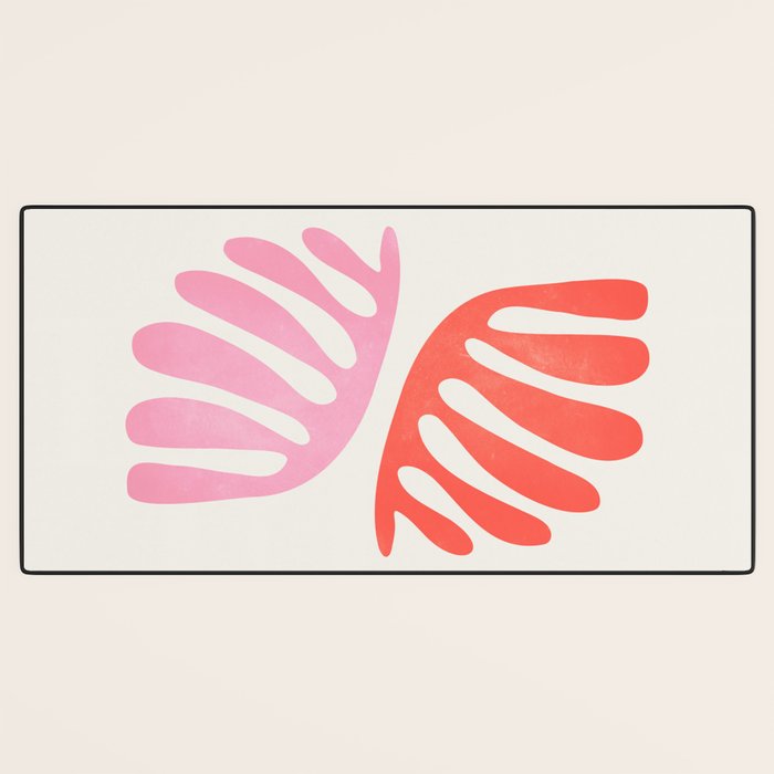 Peach & Orange: Wild Leaf | Matisse Foliage Paper Cutouts 03 Desk Mat Gallery Image 3