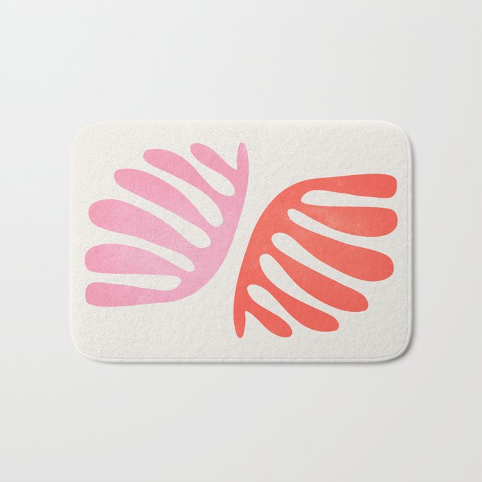 Peach & Orange: Wild Leaf | Matisse Foliage Paper Cutouts 03 Bath Mat Gallery Image 1
