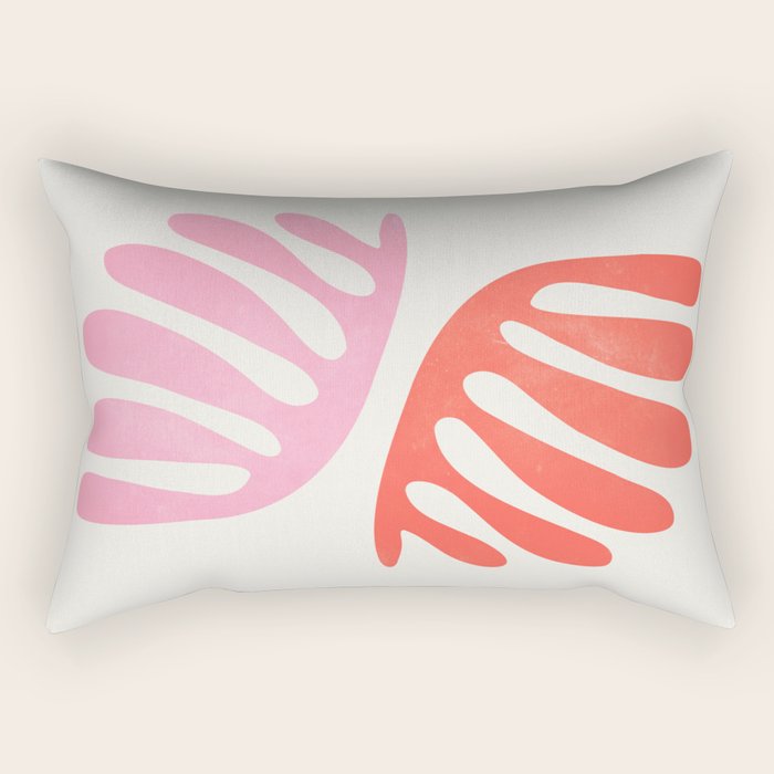 Peach & Orange: Wild Leaf | Matisse Foliage Paper Cutouts 03 Rectangular Pillow Gallery Image 1