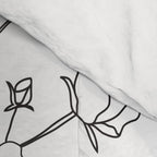 Minimal Line Art Woman with Wild Roses Comforter Gallery Image 4