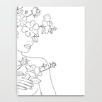 Minimal Line Art Woman with Wild Roses Notebook Gallery Image 4