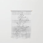 Minimal Line Art Woman with Wild Roses Wall Hanging Gallery Image 1