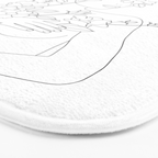 Minimal Line Art Woman with Wild Roses Bath Mat Gallery Image 3