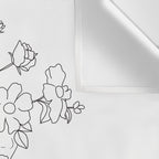 Minimal Line Art Woman with Wild Roses Wall Tapestry Gallery Image 3
