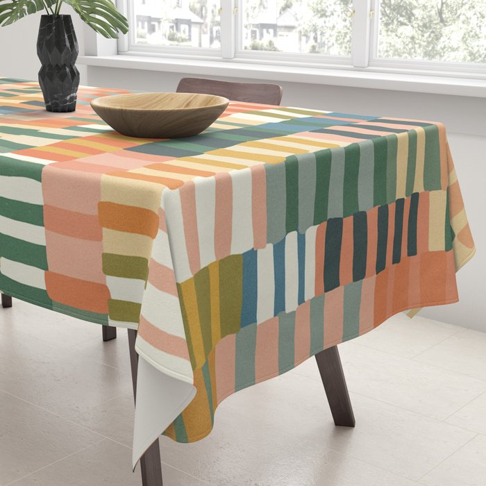 Pastel Mosaic #2 Tablecloth Gallery Image 3
