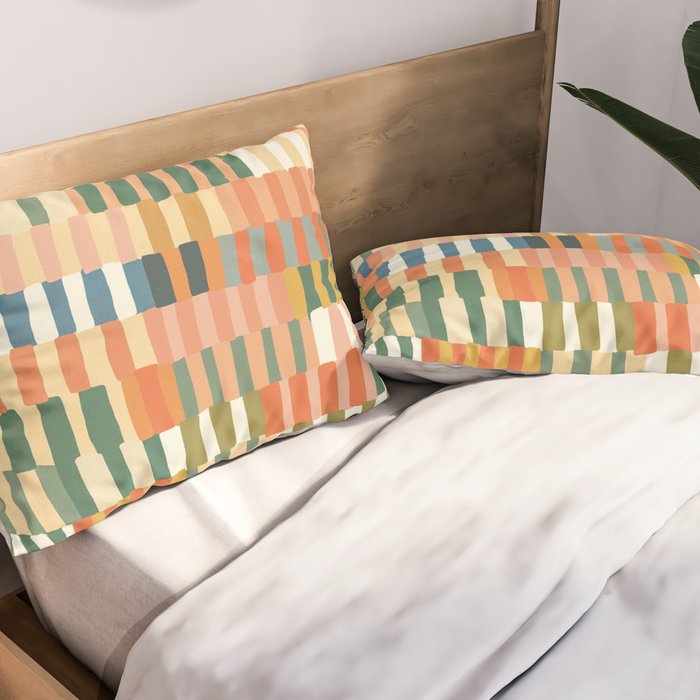 Pastel Mosaic #2 Pillow Sham Gallery Image 2