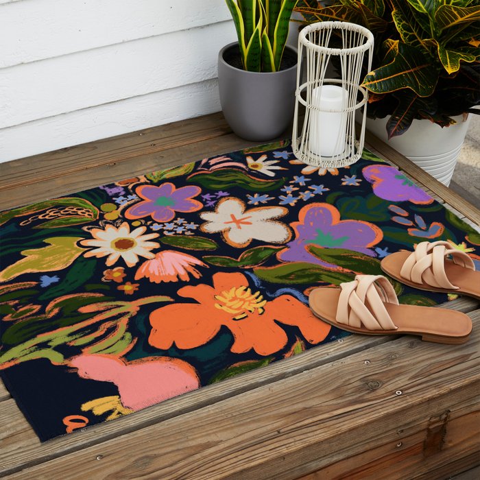Midnight Garden Outdoor Rug Gallery Image 2