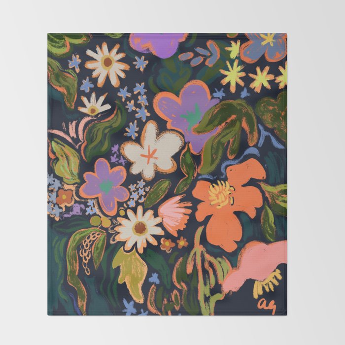 Midnight Garden Throw Blanket Gallery Image 2