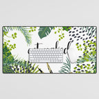 Get Naked Quote, Tropical Palm Leaf Jungle Desk Mat Gallery Image 1