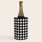 Clovers II Black and White Botanical Pattern Wine Chiller Gallery Image 1
