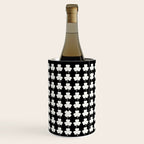 Clovers II Black and White Botanical Pattern Wine Chiller Gallery Image 2
