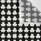 Clovers II Black and White Botanical Pattern Wall Tapestry Gallery Image 3