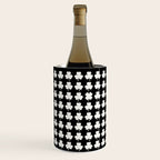 Clovers II Black and White Botanical Pattern Wine Chiller Gallery Image 3