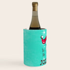 'Tis The Season - Retro Santa Aqua Colorful Wine Chiller Gallery Image 2