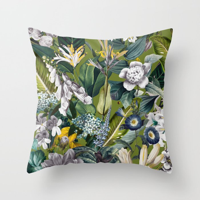 Chintzy Florals  Throw Pillow Gallery Image 1