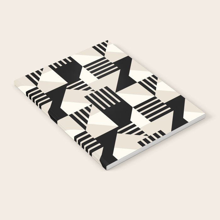 Geometric Abstract in Black and White Notebook Gallery Image 2