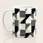 Geometric Abstract in Black and White Coffee Mug Gallery Image 3