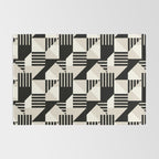 Geometric Abstract in Black and White Rug Gallery Image 2