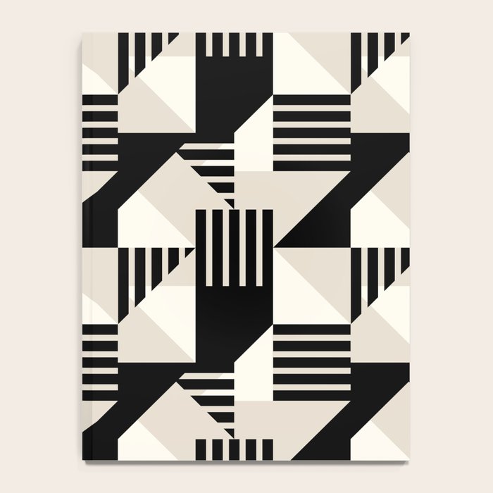 Geometric Abstract in Black and White Notebook Gallery Image 4