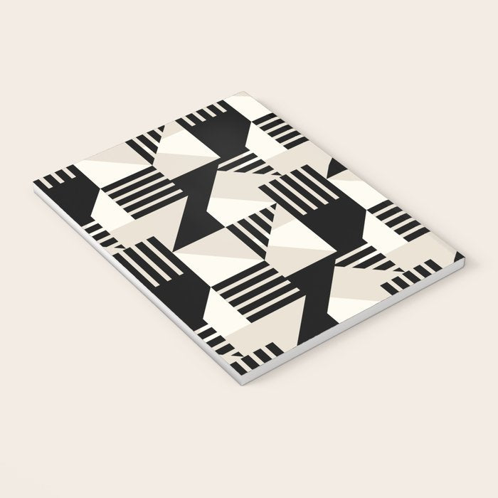 Geometric Abstract in Black and White Notebook Gallery Image 3