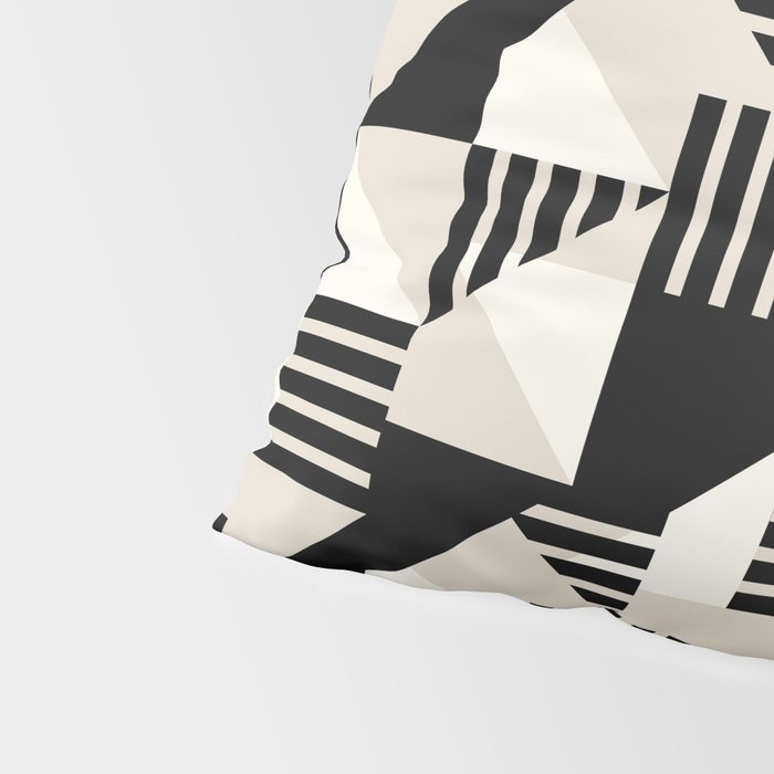 Geometric Abstract in Black and White Pillow Sham Gallery Image 4