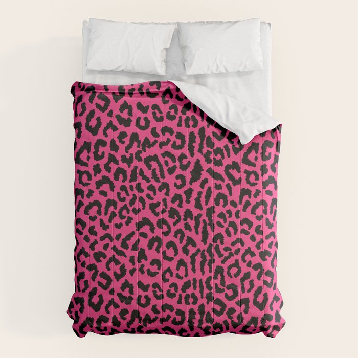 2000s leopard-black on hot pink Comforter Gallery Image 6