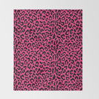 2000s leopard-black on hot pink Throw Blanket Gallery Image 2