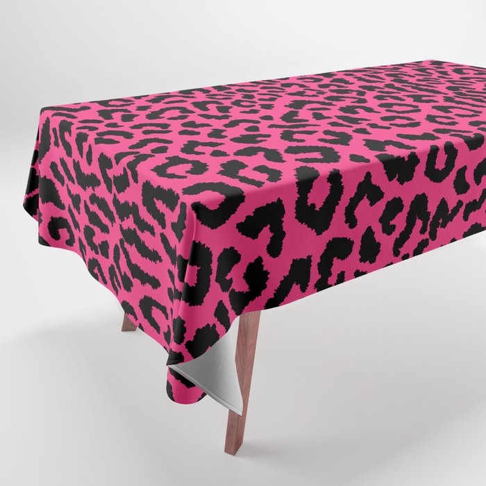 2000s leopard-black on hot pink Tablecloth Gallery Image 1