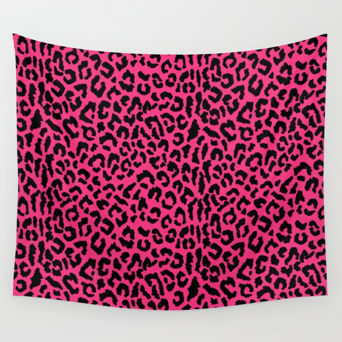 2000s leopard-black on hot pink Wall Tapestry Gallery Image 4
