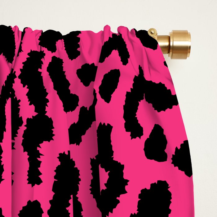2000s leopard-black on hot pink Window Curtain Gallery Image 2