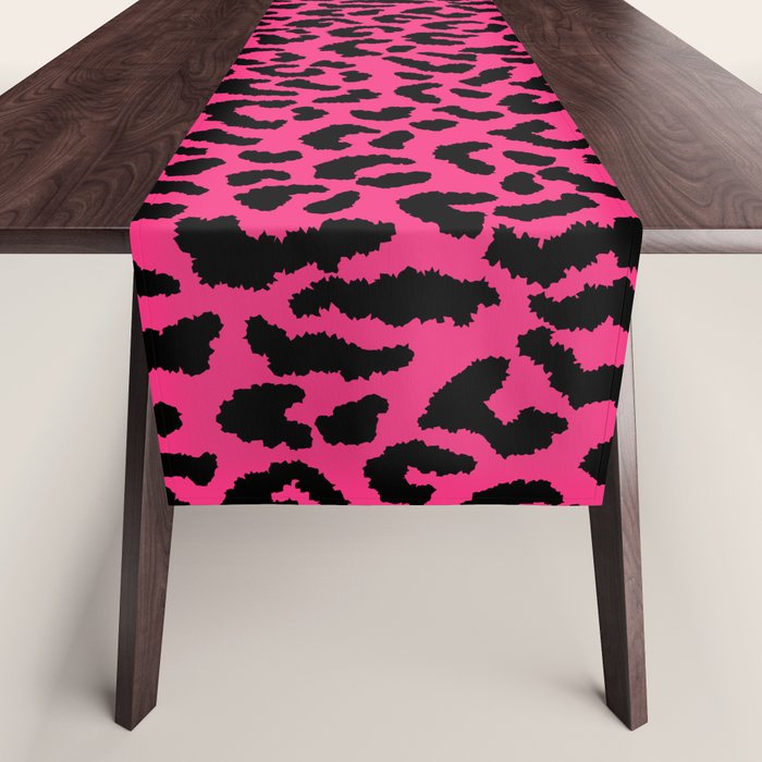2000s leopard-black on hot pink Table Runner Gallery Image 1